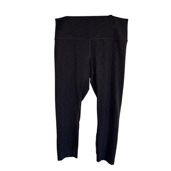 Lululemon Wunder Under Crop Black Space Dye Black Size 14 - Picture 2 of 5